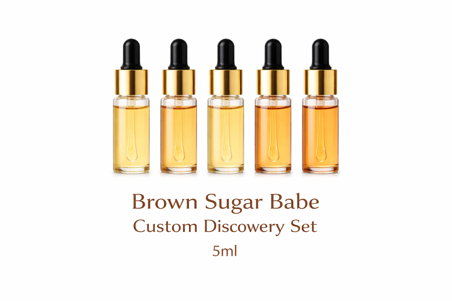 Custom Body Oil Sample Bundle | Brown Sugar Babe 5ml Dropper Set (5-Piece)