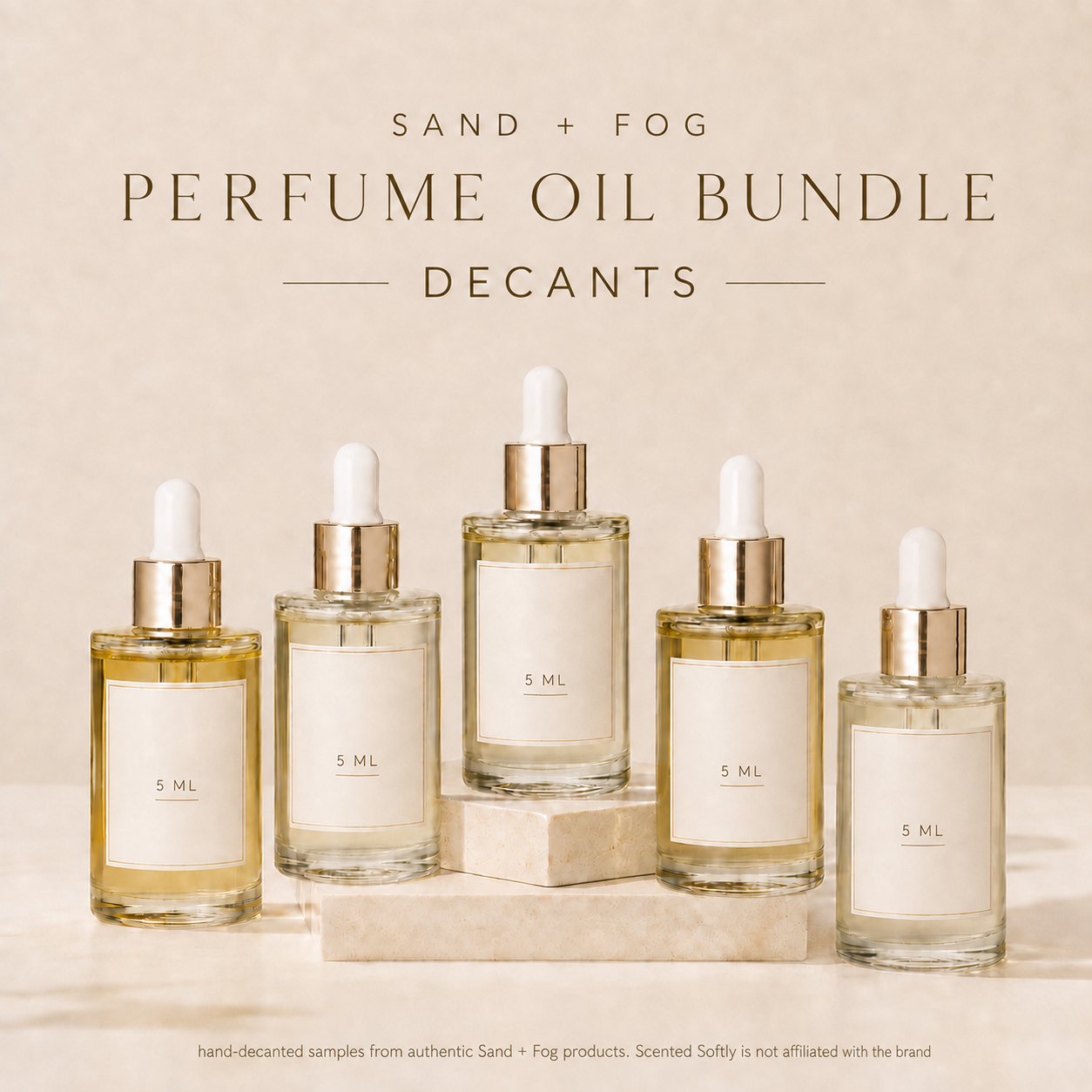 Sand + Fog Perfume Oil Sample Set | Custom 5-Piece Discovery Bundle